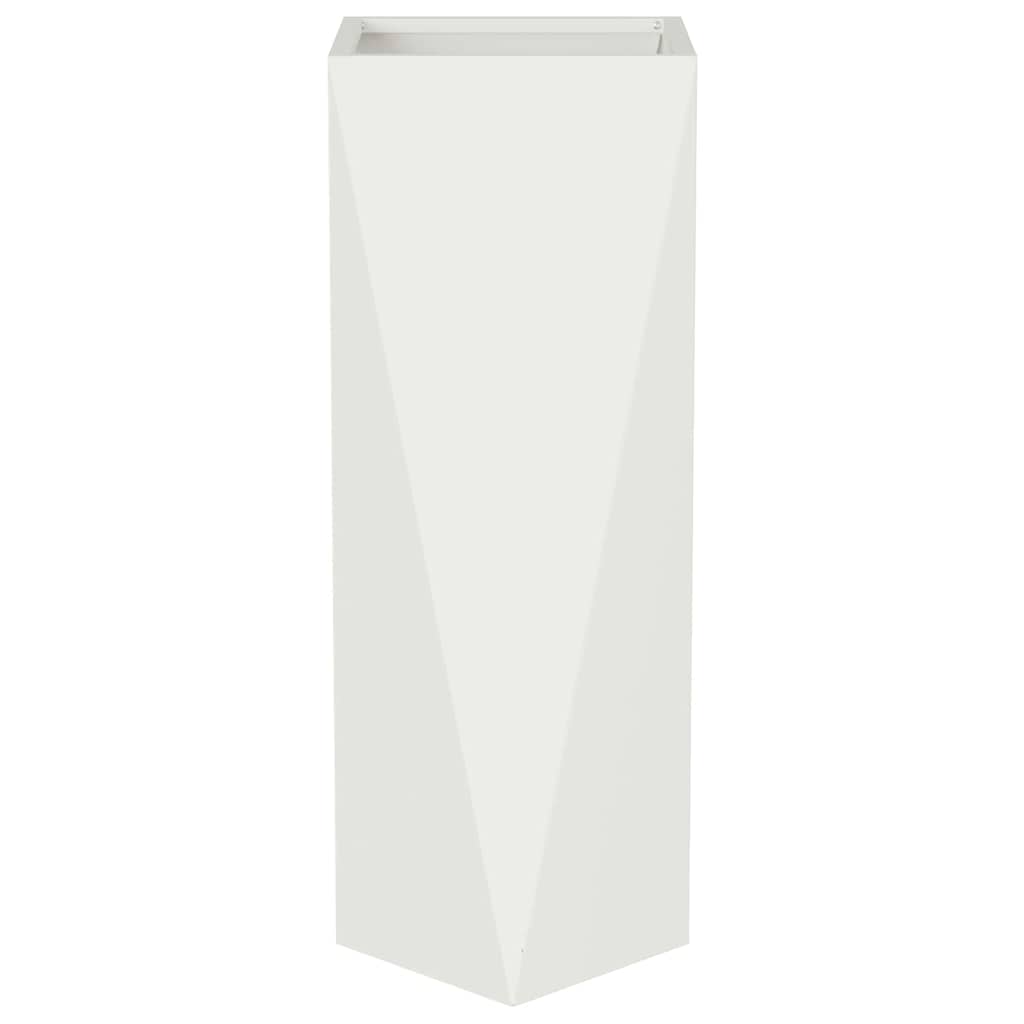 Fioriera 2 pz Bianco 30 x 30 x 75 cm Acciaio