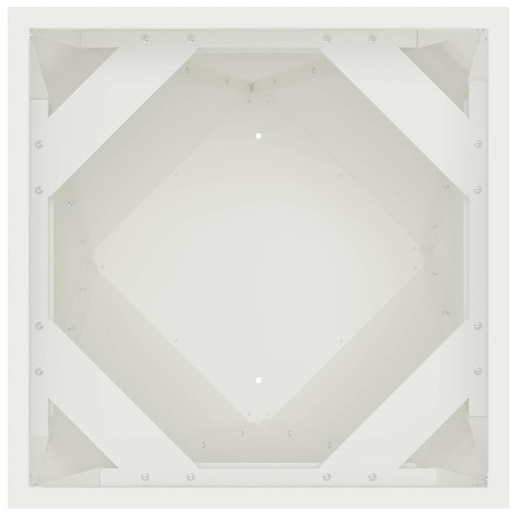 Fioriera 2 pz Bianco 30 x 30 x 75 cm Acciaio
