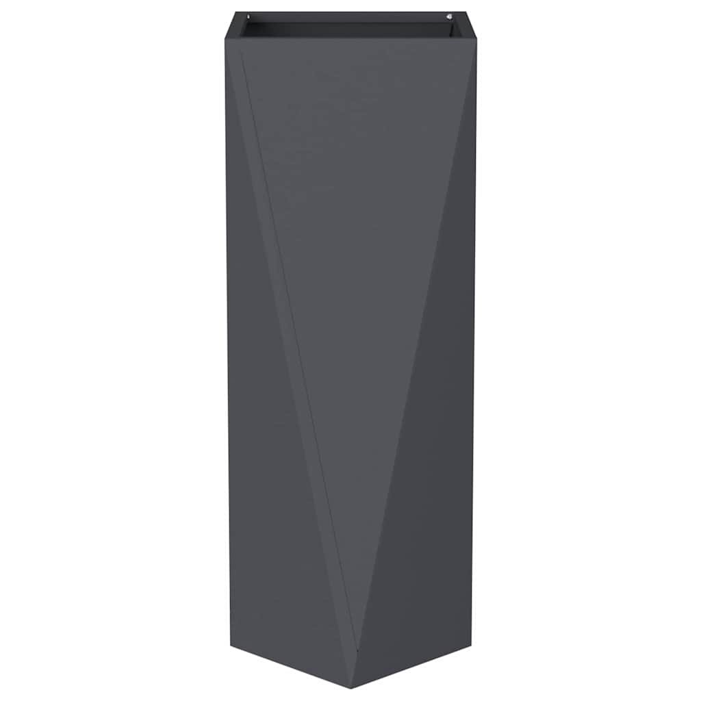 Fioriera 2 pz Antracite 30 x 30 x 75 cm Acciaio