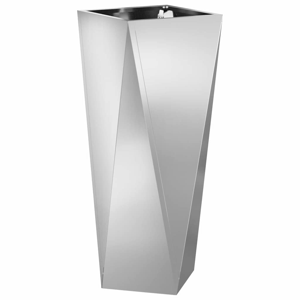 Fioriera 2 pz Argento 30 x 30 x 75 cm Acciaio zincato