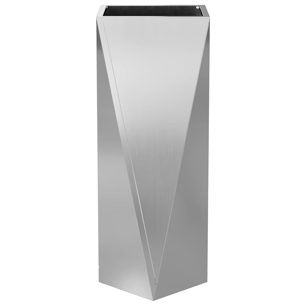 Fioriera 2 pz Argento 30 x 30 x 75 cm Acciaio zincato