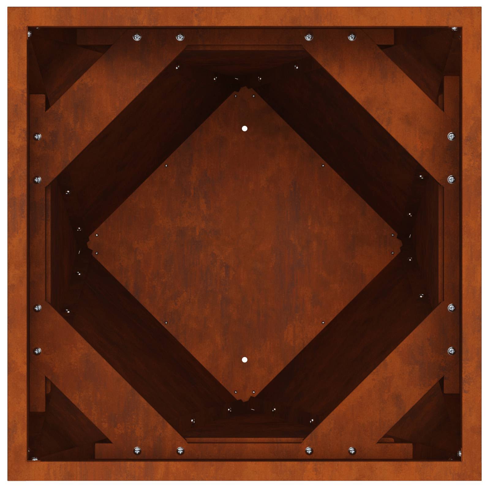 Fioriera 2 pz Ruggine 30 x 30 x 75 cm