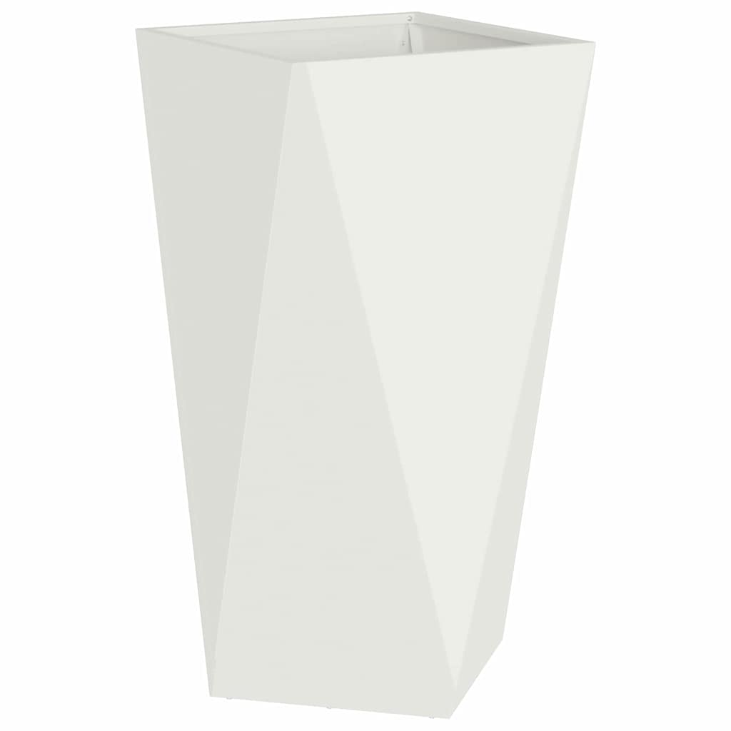 Fioriera 2 pz Bianco 40 x 40 x 75 cm Acciaio