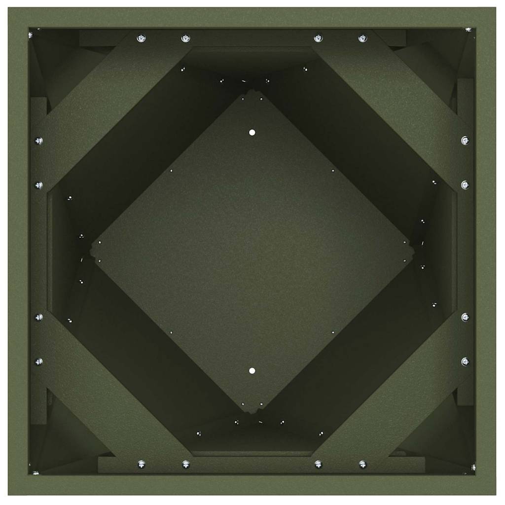 Fioriera 2 pz Verde oliva 40 x 40 x 75 cm Acciaio