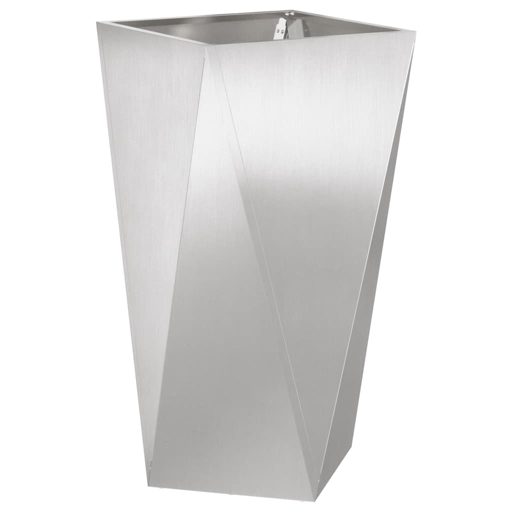 Fioriera 2 pz Argento 40 x 40 x 75 cm Acciaio inossidabile