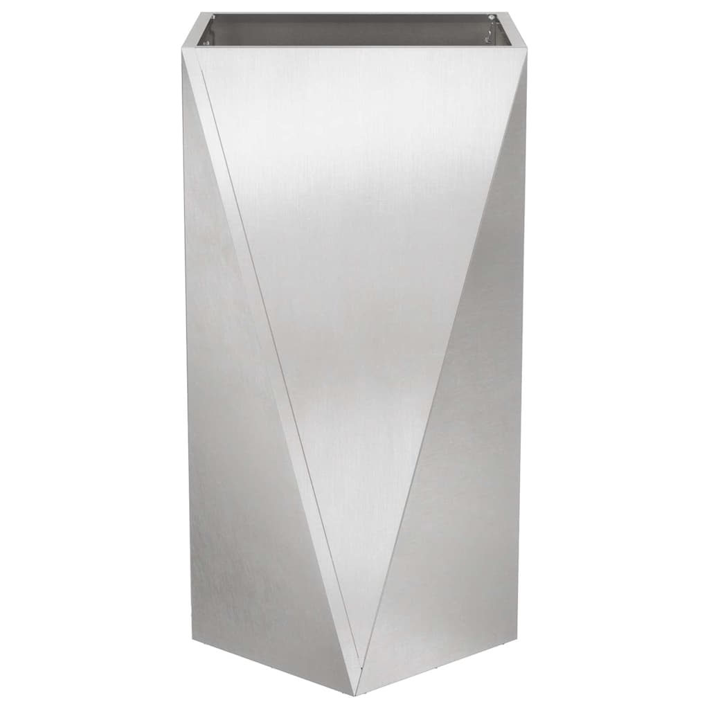 Fioriera 2 pz Argento 40 x 40 x 75 cm Acciaio inossidabile