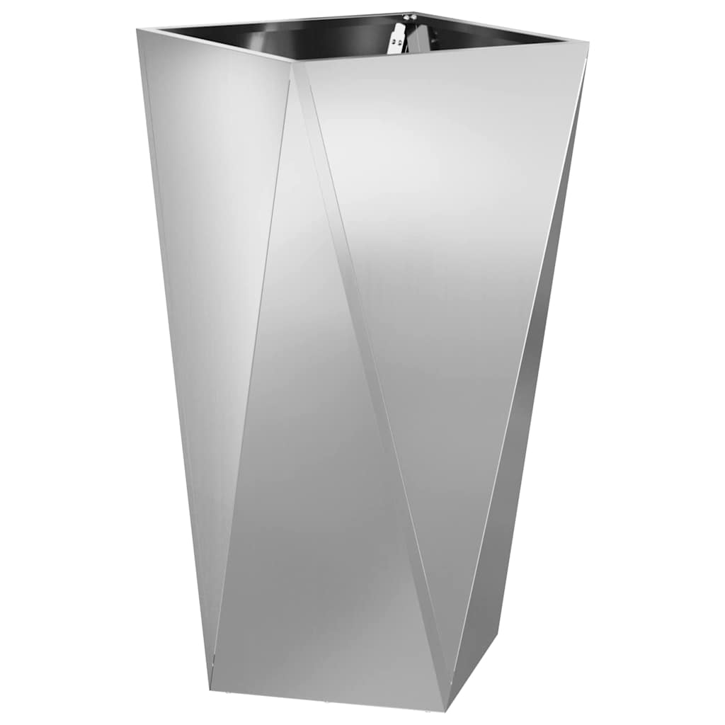 Fioriera 2 pz Argento 40 x 40 x 75 cm Acciaio zincato