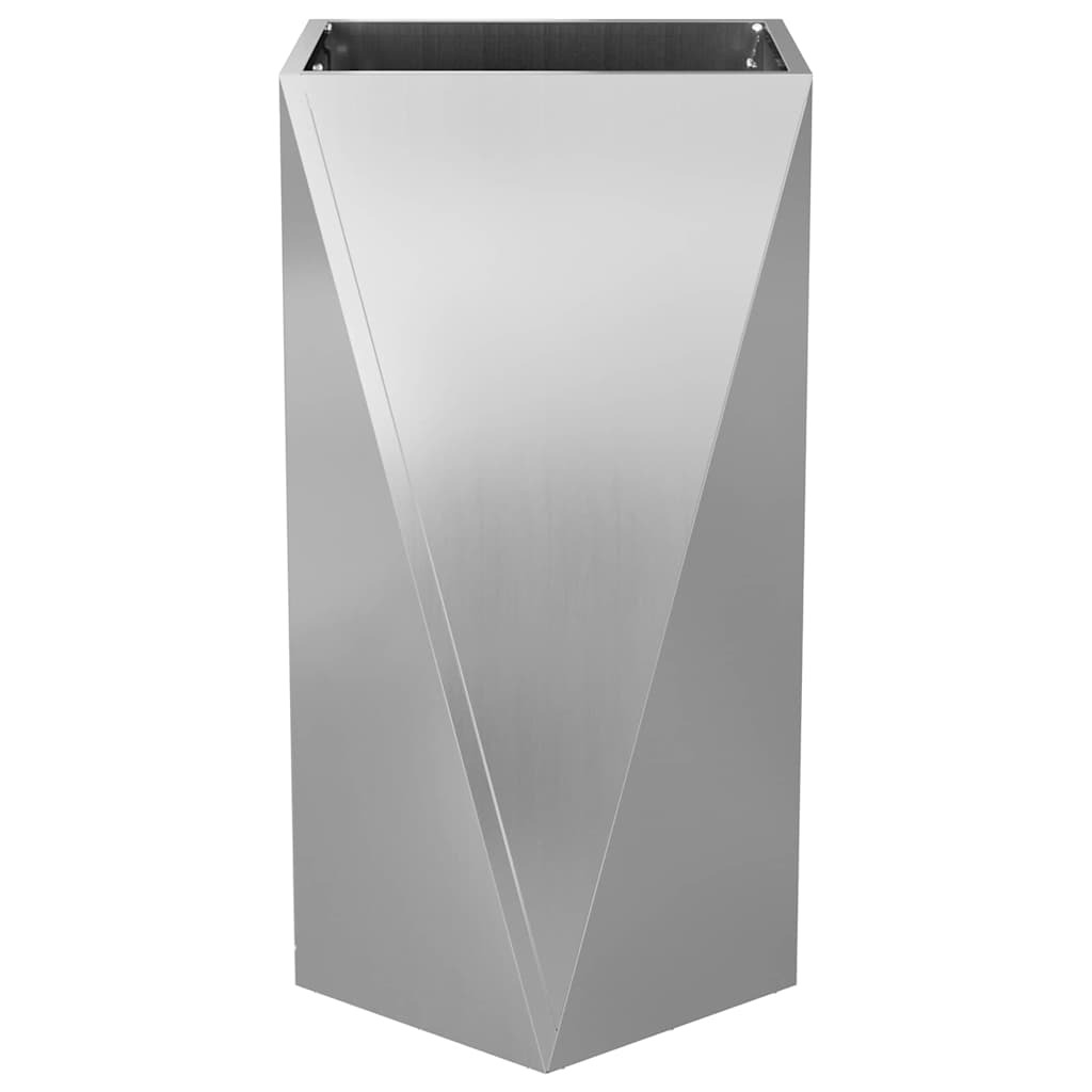 Fioriera 2 pz Argento 40 x 40 x 75 cm Acciaio zincato