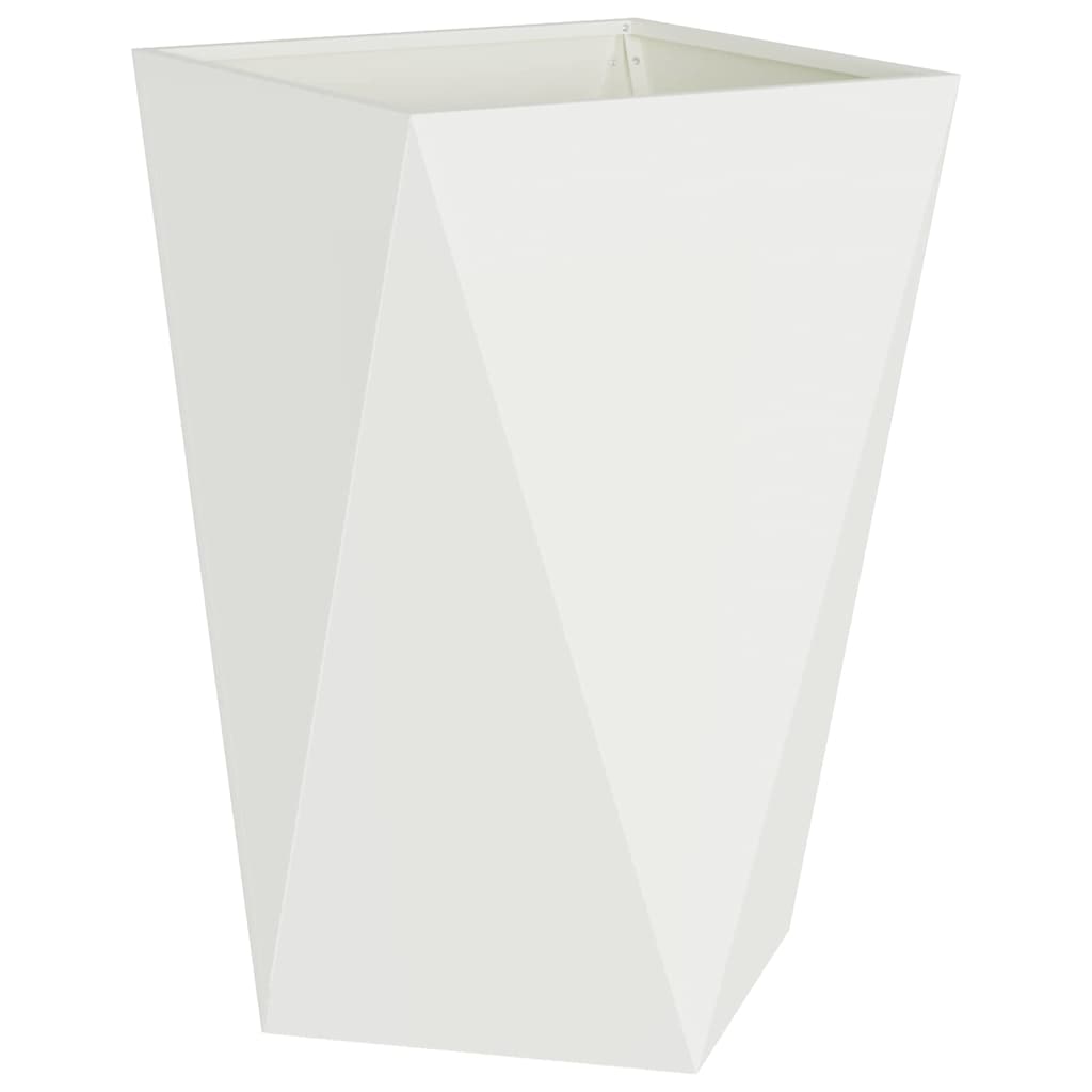 Fioriera 2 pz Bianco 50 x 50 x 75 cm Acciaio