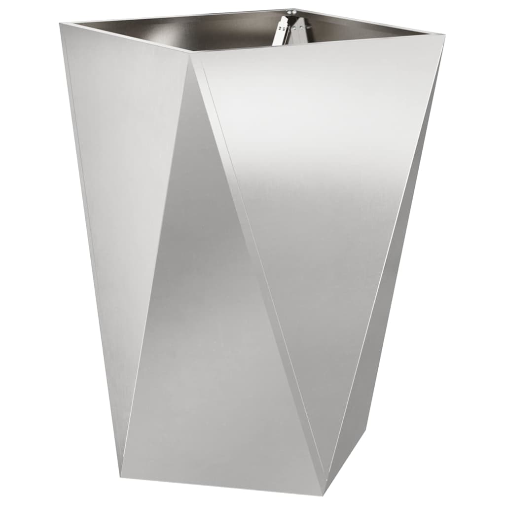 Fioriera 2 pz Argento 50 x 50 x 75 cm Acciaio inossidabile