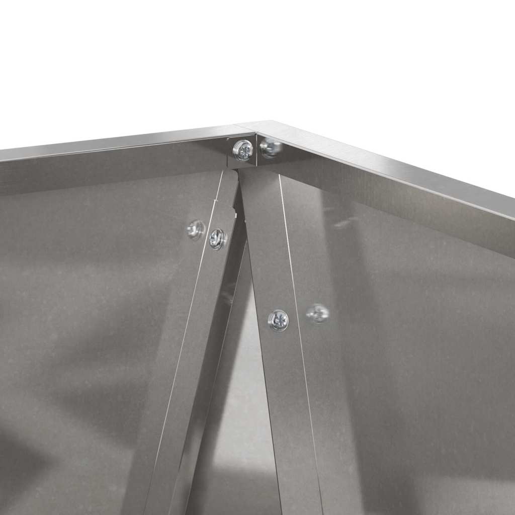 Fioriera 2 pz Argento 50 x 50 x 75 cm Acciaio inossidabile