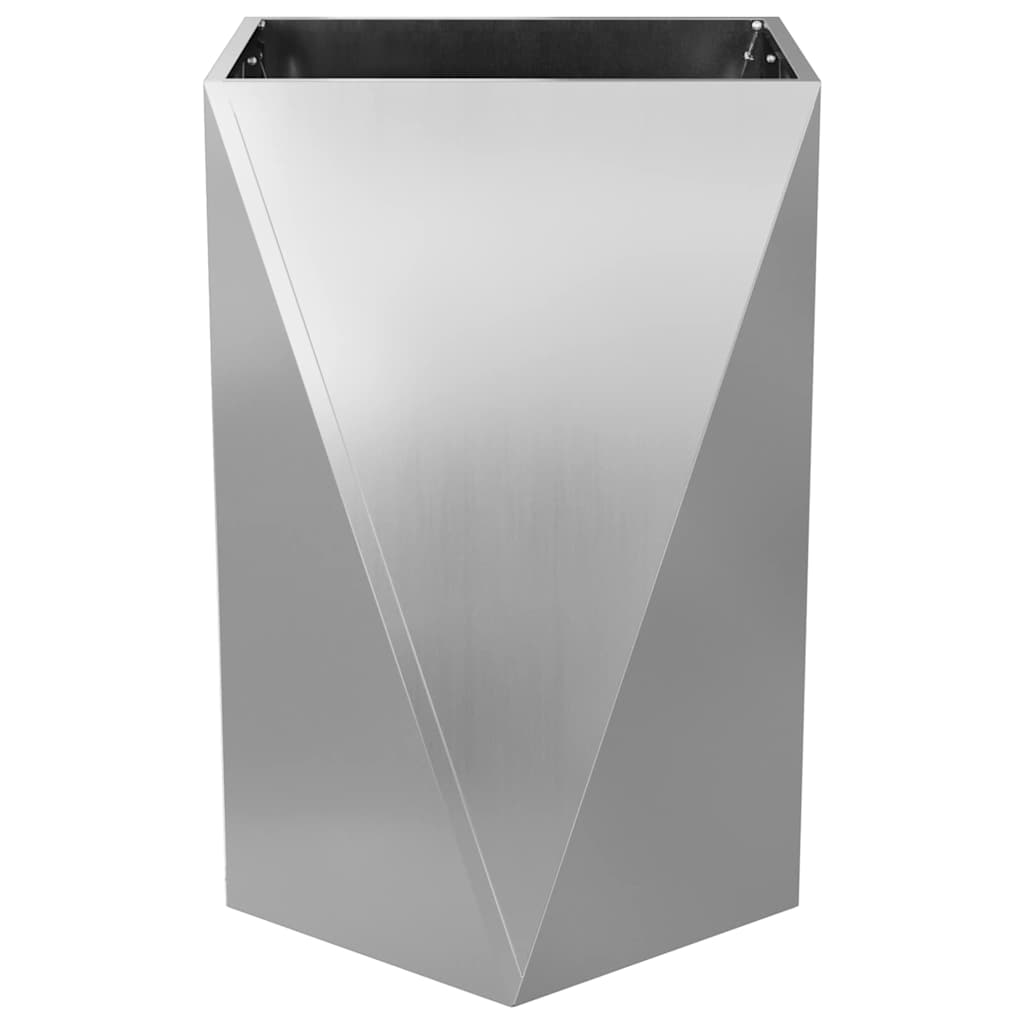 Fioriera 2 pz Argento 50 x 50 x 75 cm Acciaio zincato