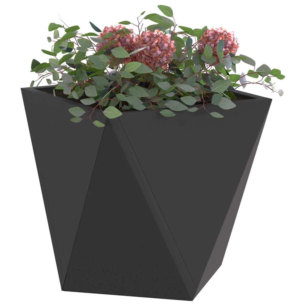Fioriera 2 pz Nero 30 x 30 x 30 cm Acciaio