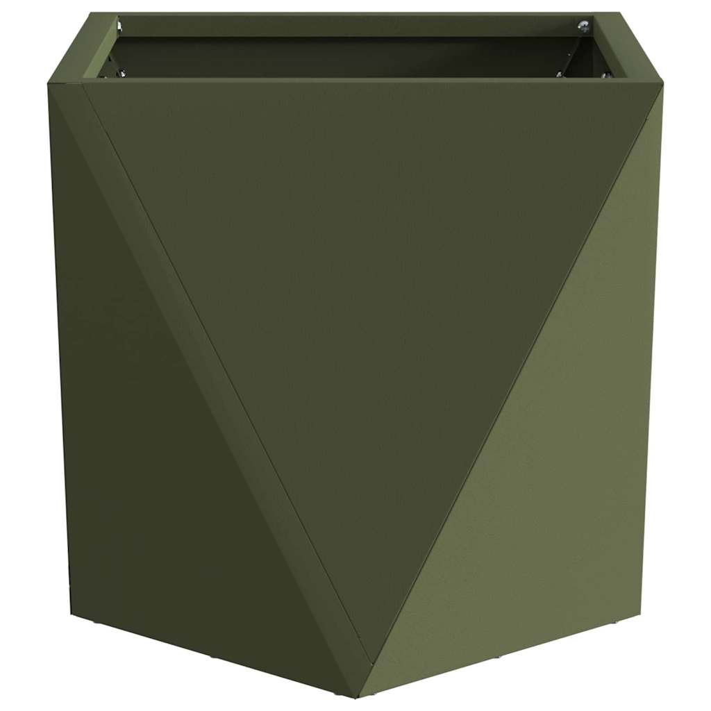 Fioriera 2 pz Verde oliva 30 x 30 x 30 cm Acciaio