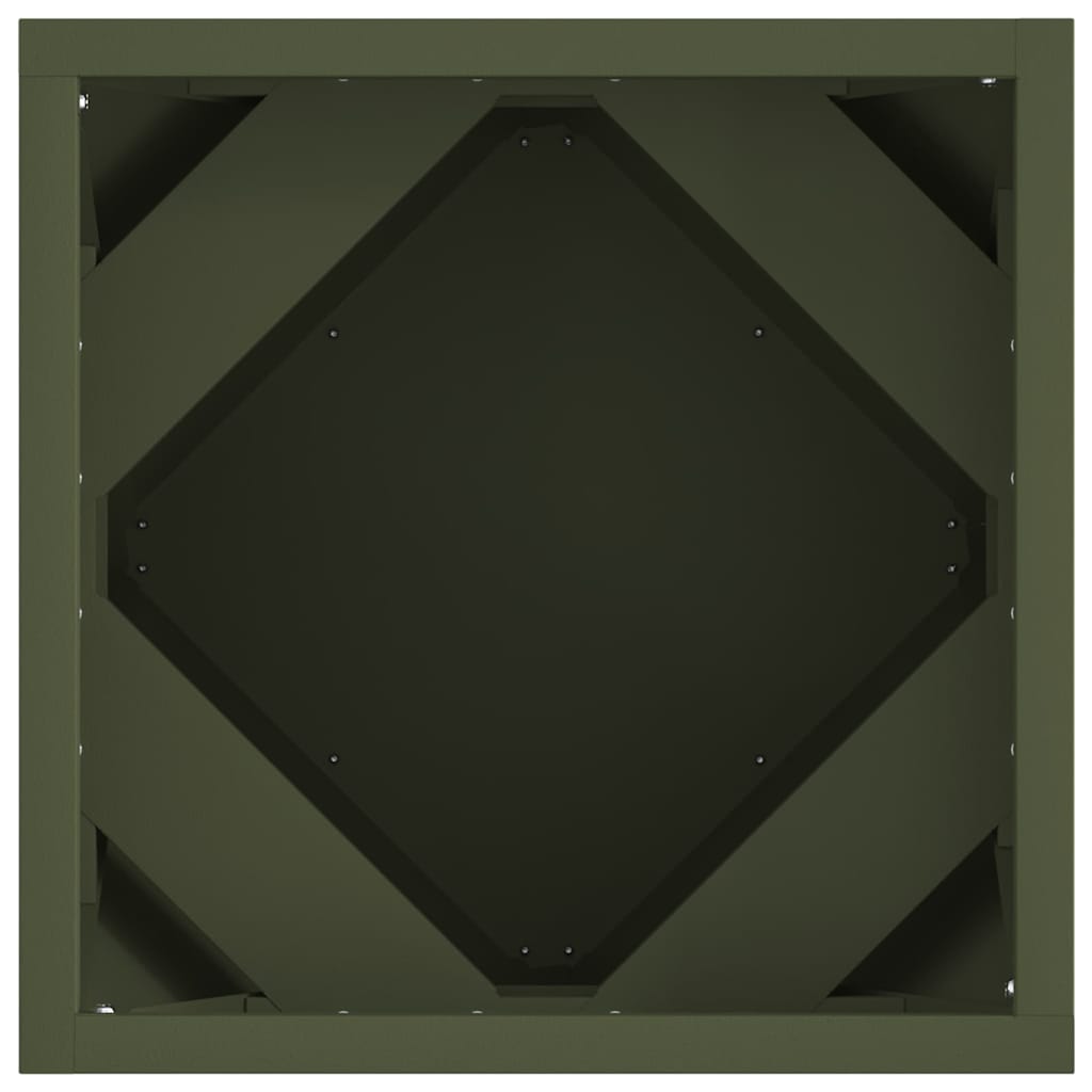 Fioriera 2 pz Verde oliva 30 x 30 x 30 cm Acciaio