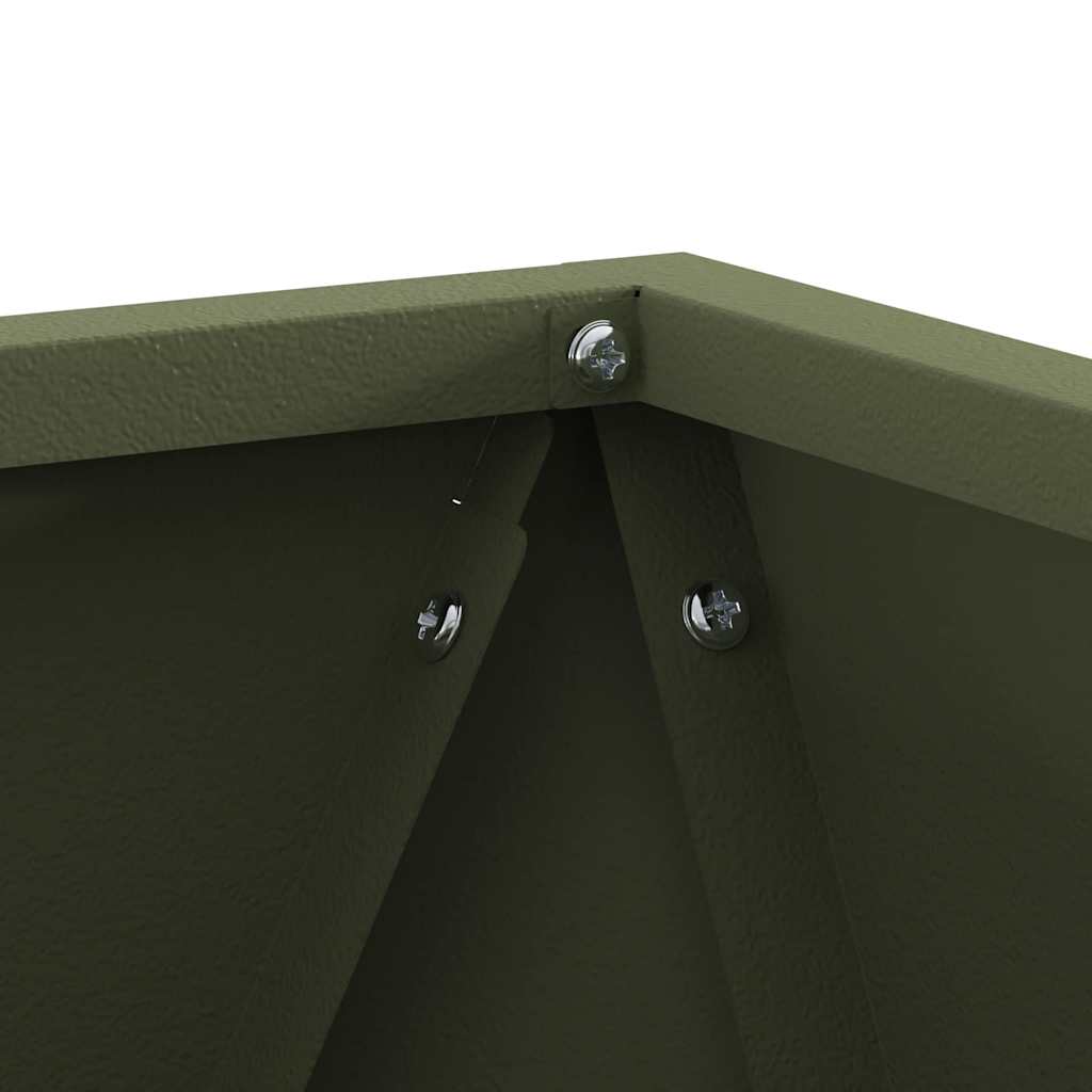 Fioriera 2 pz Verde oliva 30 x 30 x 30 cm Acciaio
