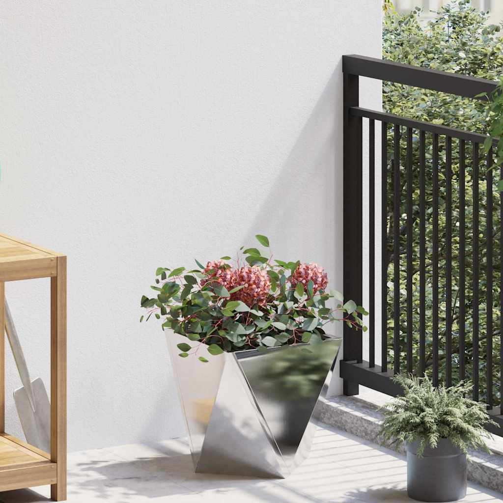 Fioriera 2 pz Argento 30 x 30 x 30 cm Acciaio inossidabile