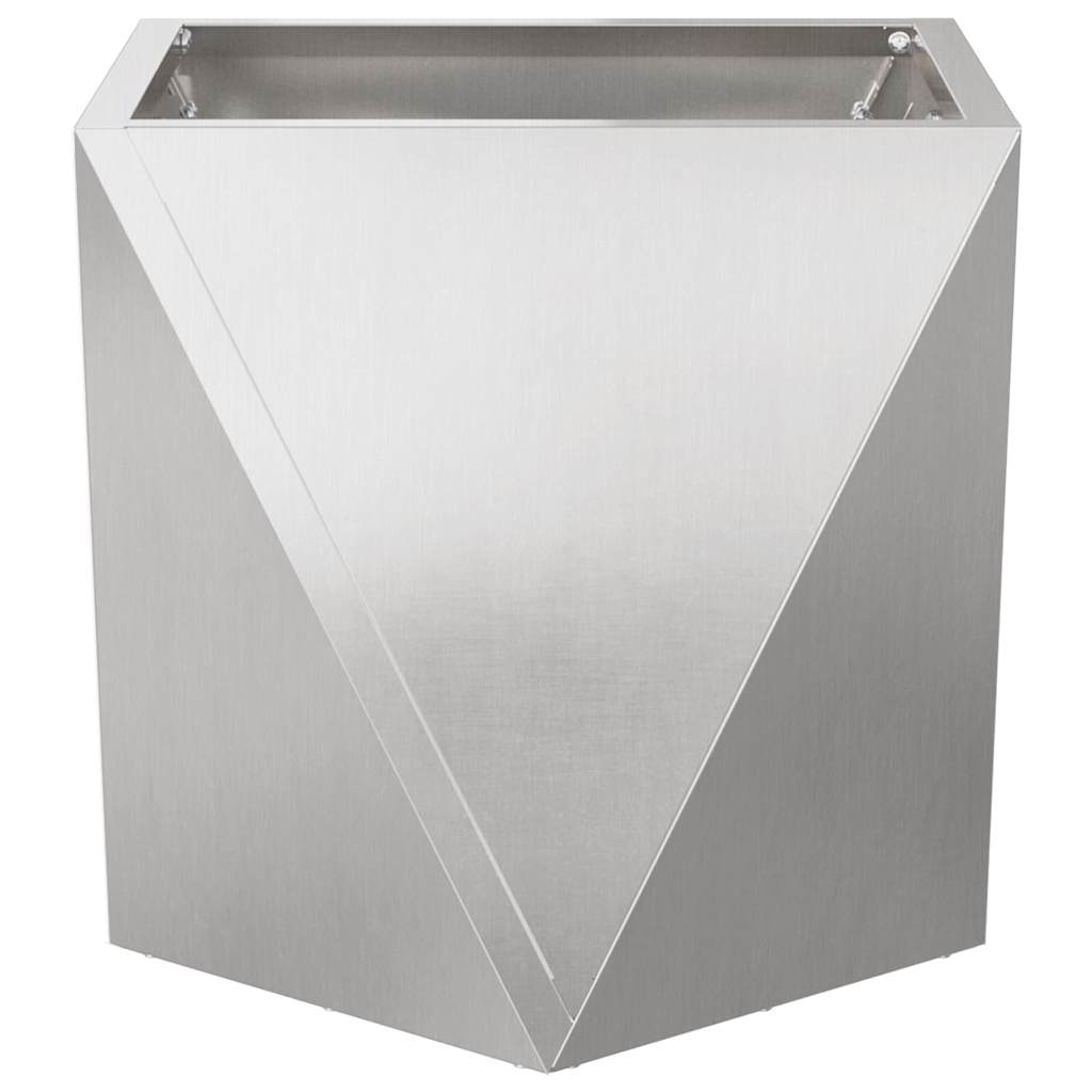 Fioriera 2 pz Argento 30 x 30 x 30 cm Acciaio inossidabile