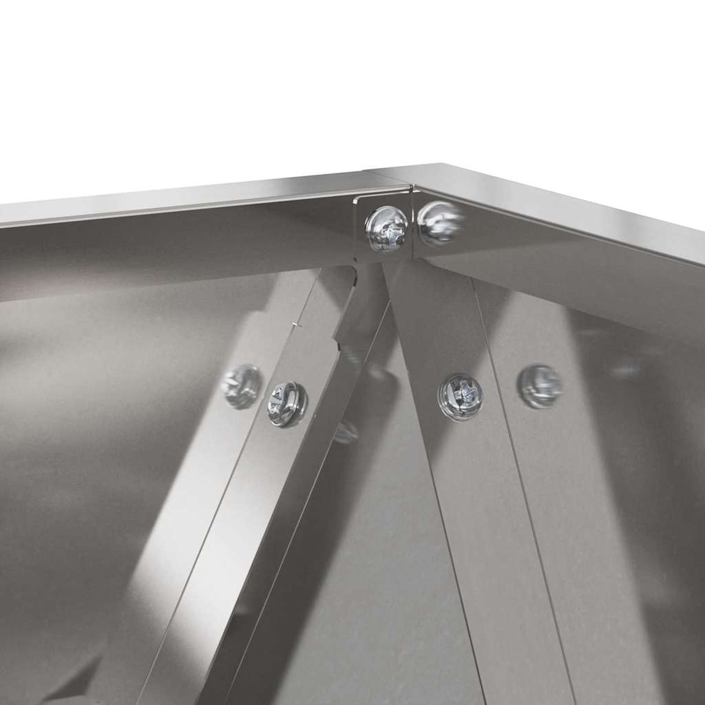 Fioriera 2 pz Argento 30 x 30 x 30 cm Acciaio inossidabile