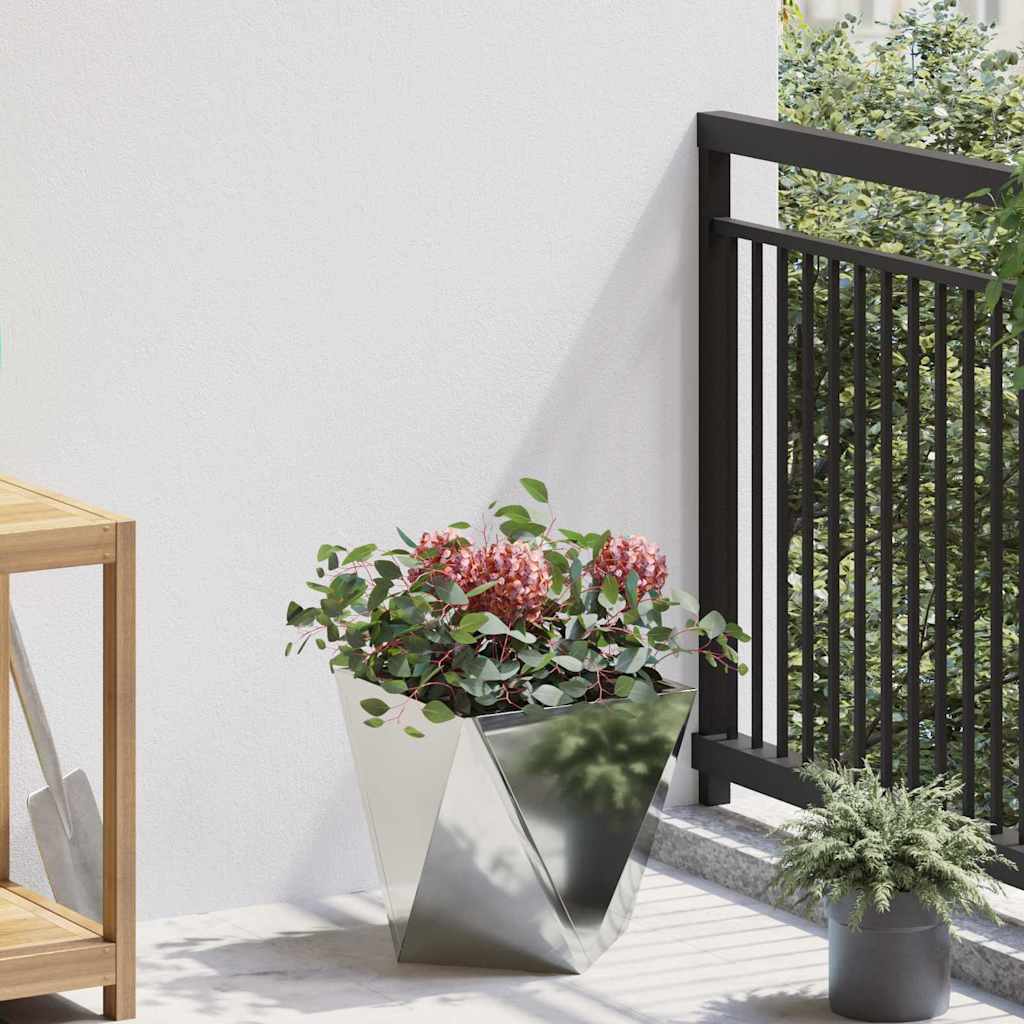 Fioriera 2 pz Argento 30 x 30 x 30 cm Acciaio zincato