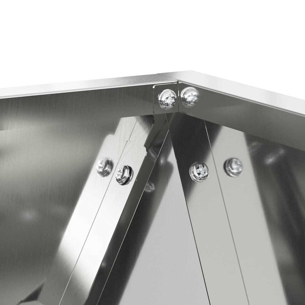 Fioriera 2 pz Argento 30 x 30 x 30 cm Acciaio zincato