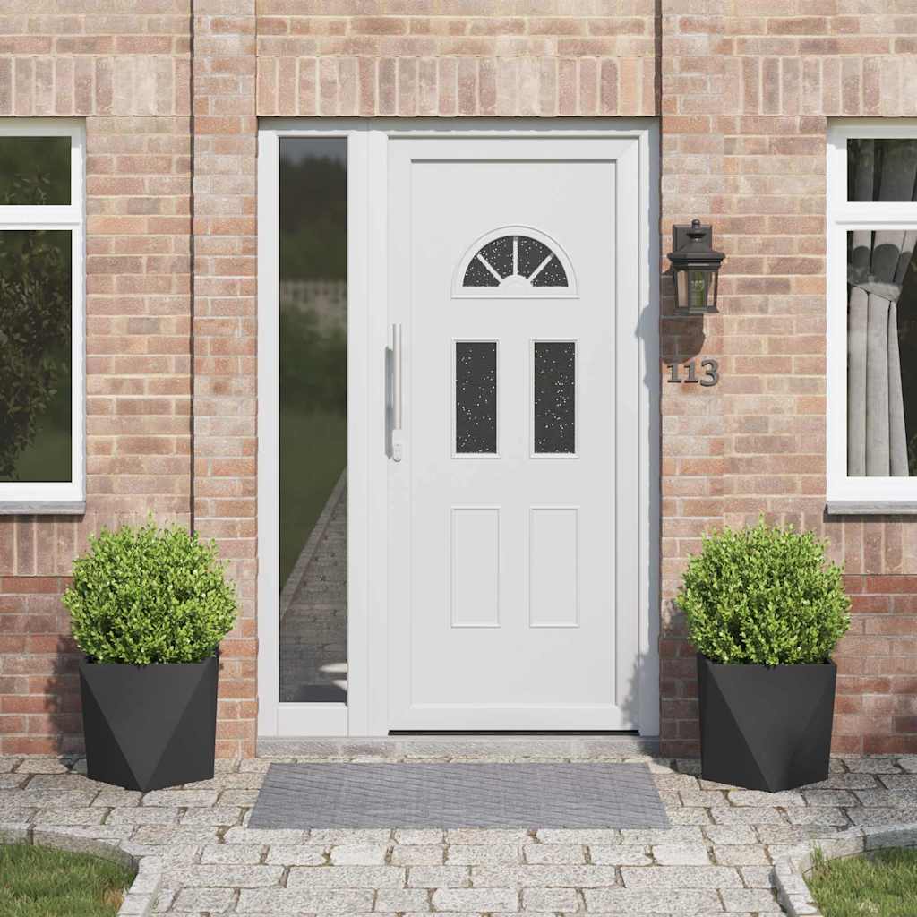 Fioriera 2 pz Nero 40 x 40 x 40 cm Acciaio