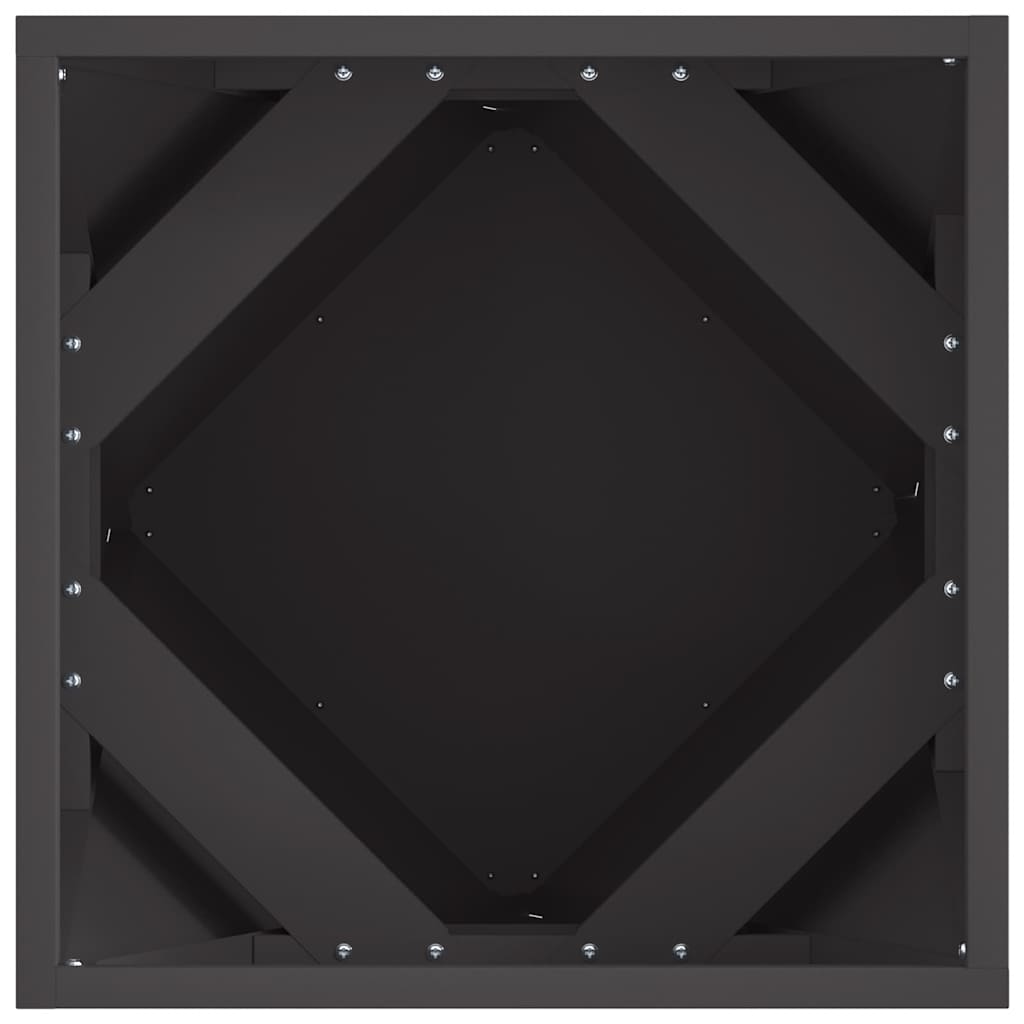 Fioriera 2 pz Nero 40 x 40 x 40 cm Acciaio