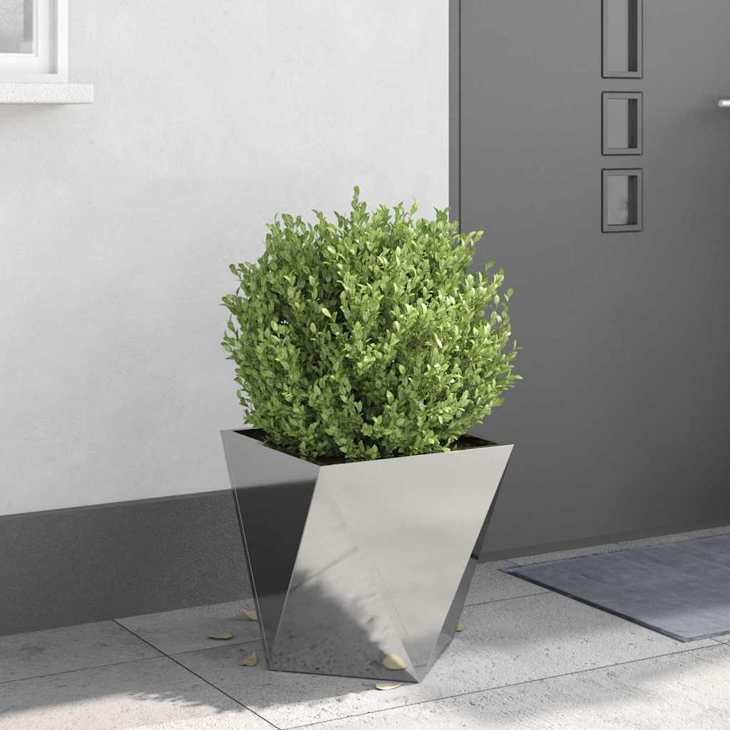 Fioriera 2 pz Argento 40 x 40 x 40 cm Acciaio inossidabile
