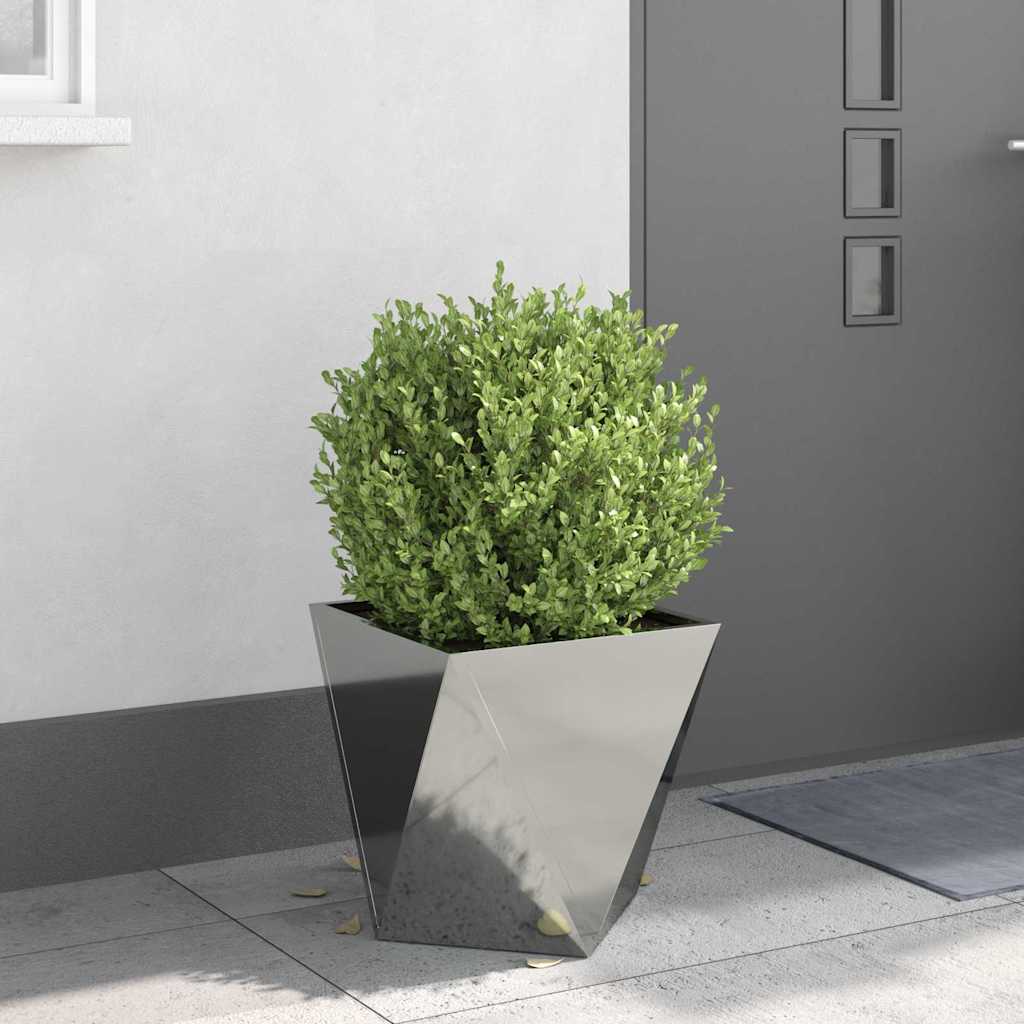 Fioriera 2 pz Argento 40 x 40 x 40 cm Acciaio zincato