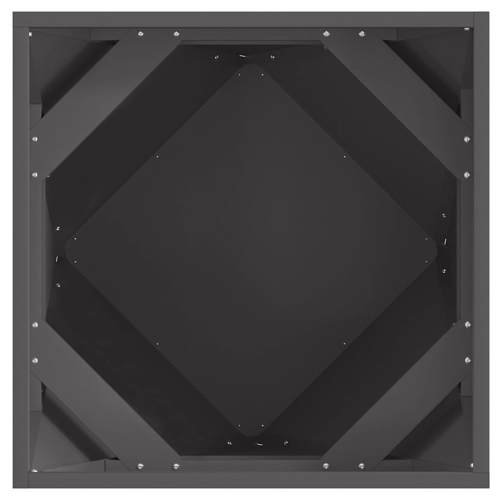 Fioriera 2 pz Nero 50 x 50 x 50 cm Acciaio