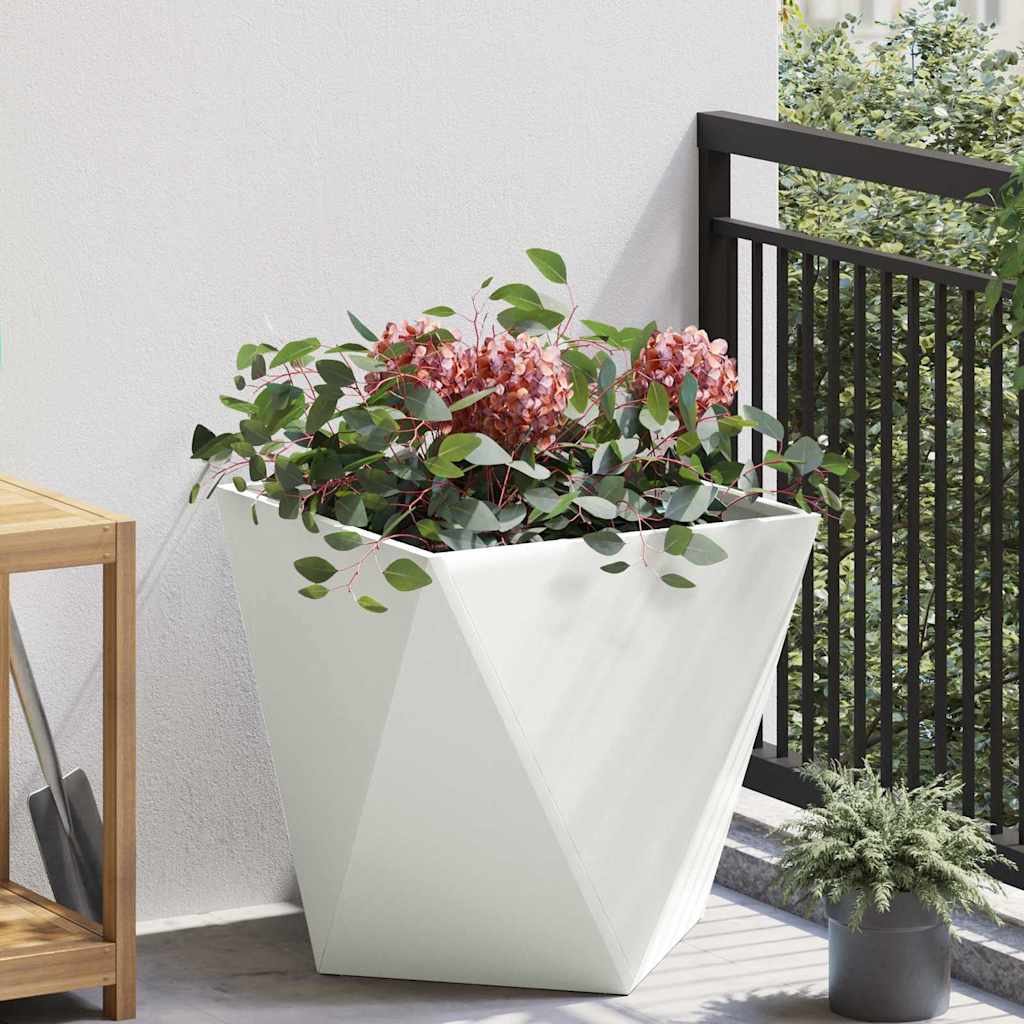 Fioriera Bianco 50 x 50 x 50 cm Acciaio