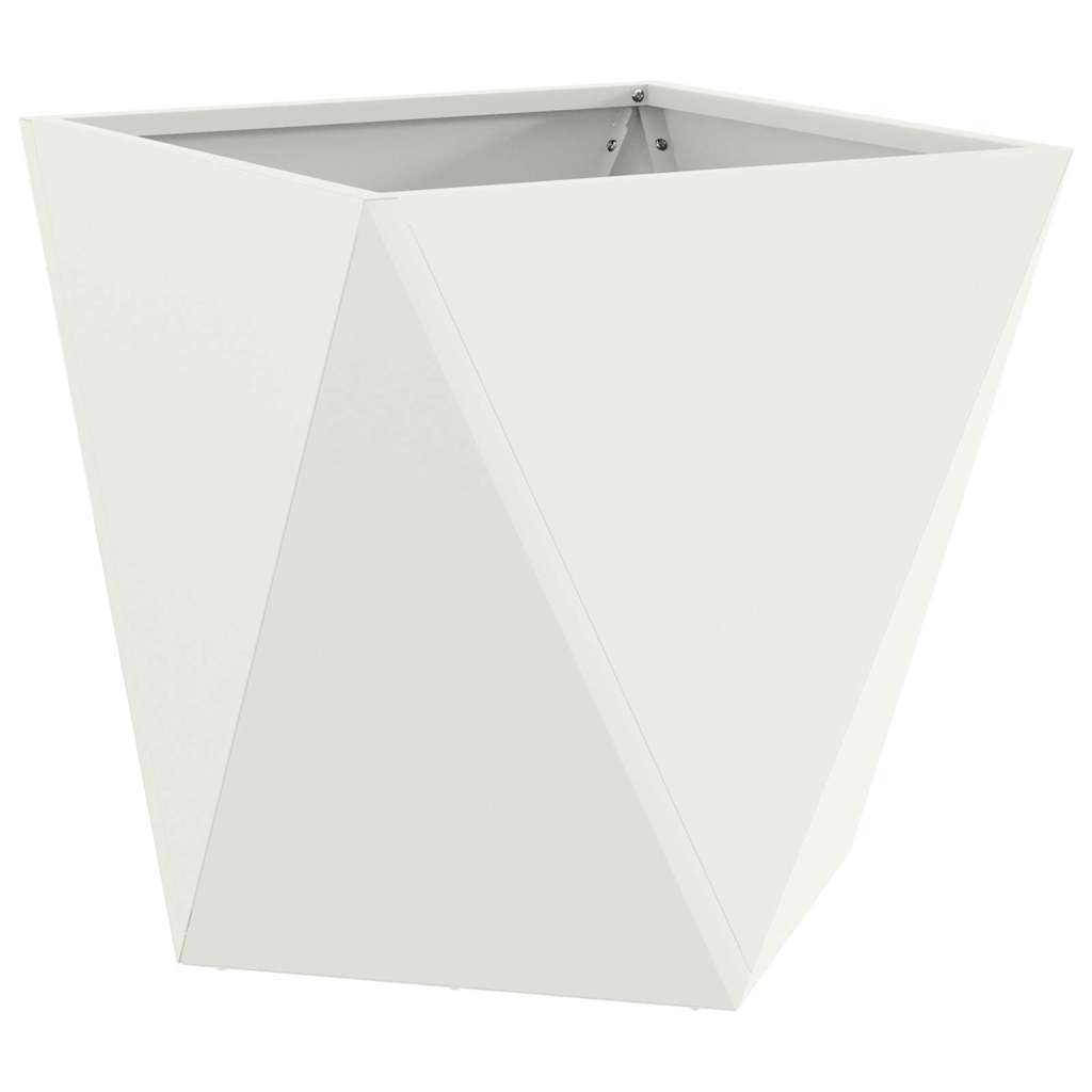 Fioriera 2 pz Bianco 50 x 50 x 50 cm Acciaio
