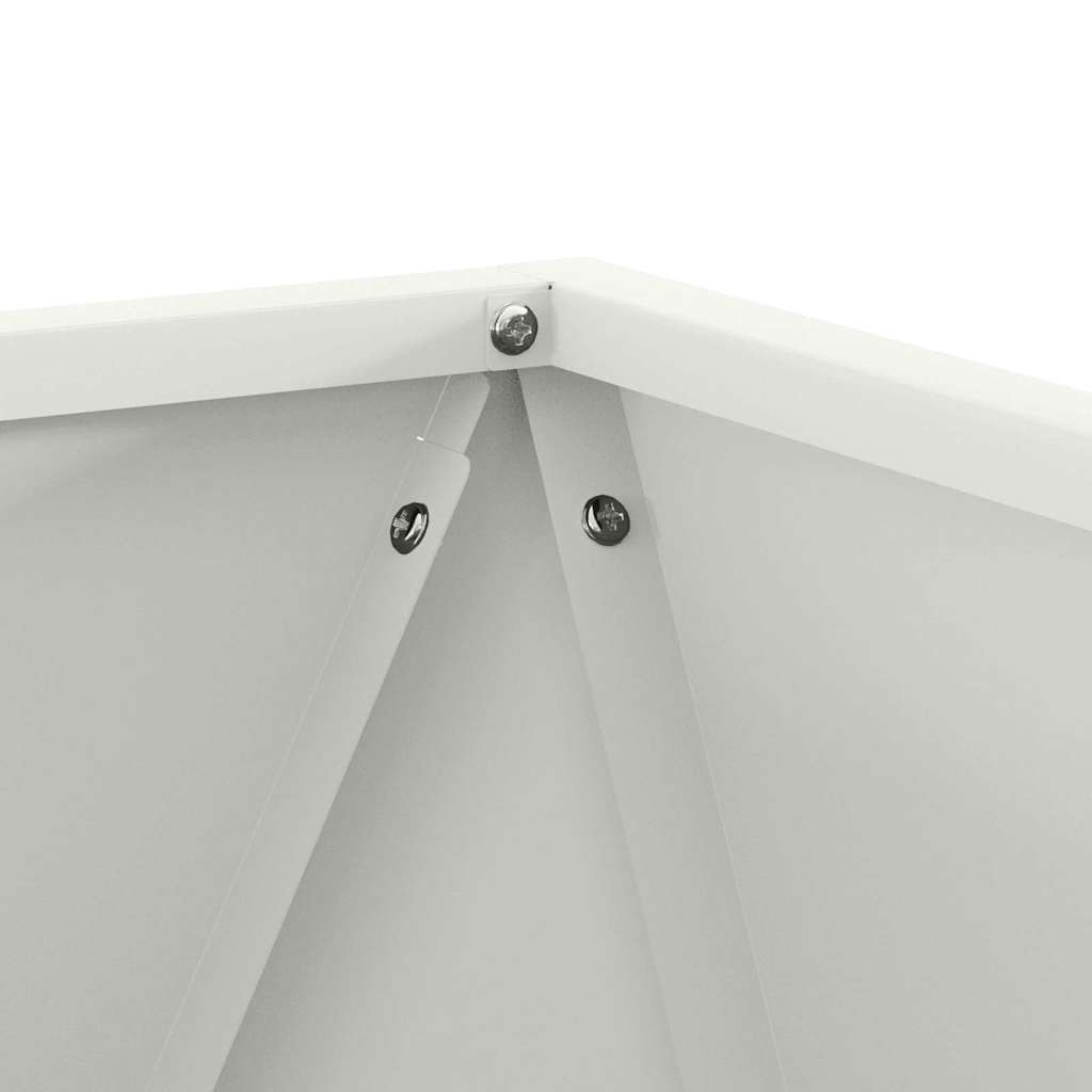 Fioriera 2 pz Bianco 50 x 50 x 50 cm Acciaio