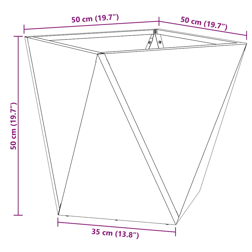 Fioriera Argento 50 x 50 x 50 cm Acciaio inossidabile