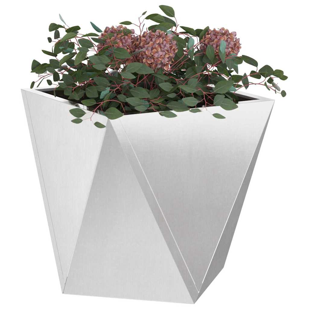 Fioriera 2 pz Argento 50 x 50 x 50 cm Acciaio inossidabile