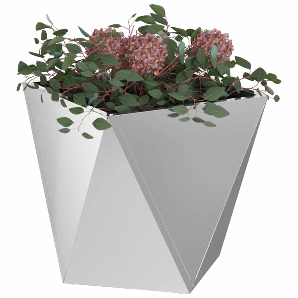 Fioriera 2 pz Argento 50 x 50 x 50 cm Acciaio zincato