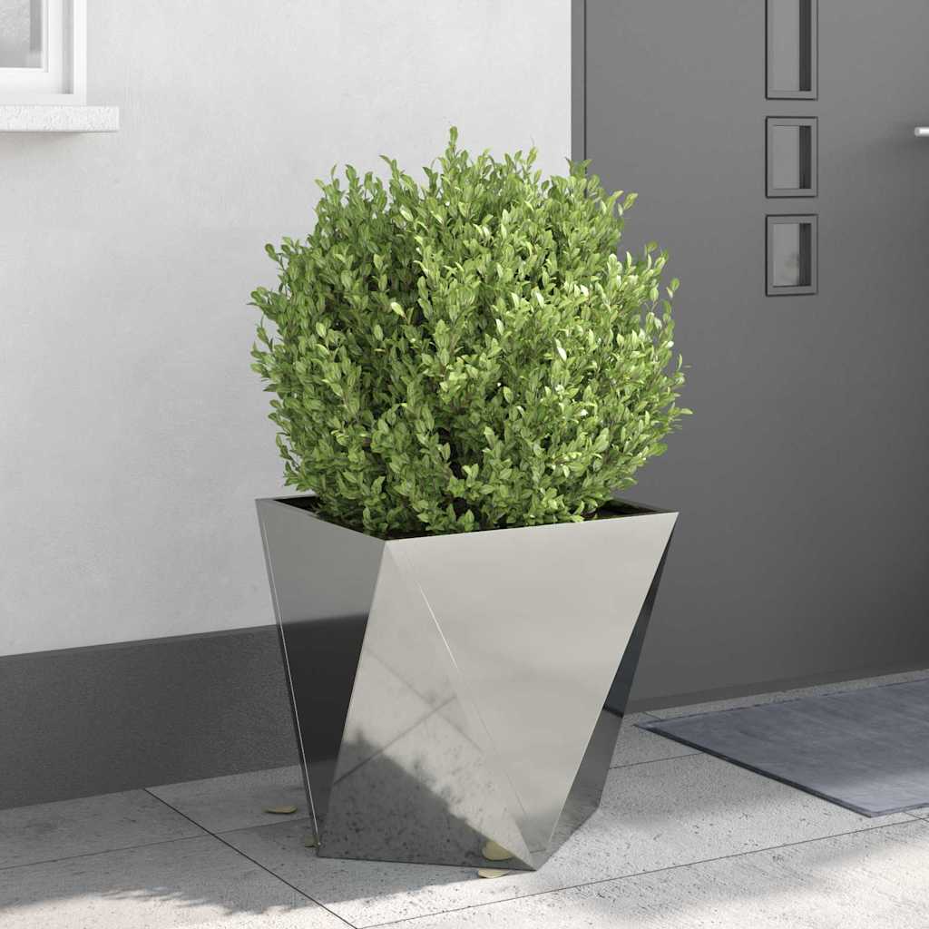 Fioriera 2 pz Argento 50 x 50 x 50 cm Acciaio zincato