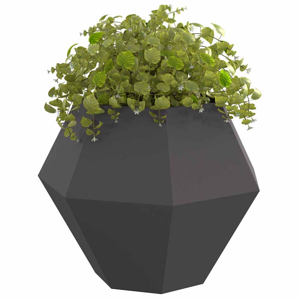 Fioriera 2 pz Nero 100 x 100 x 80 cm Acciaio
