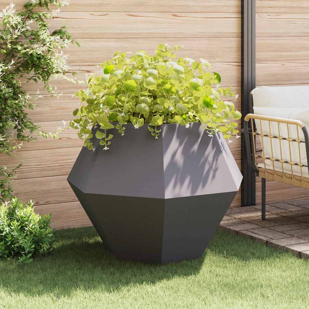 Fioriera 2 pz Nero 100 x 100 x 80 cm Acciaio