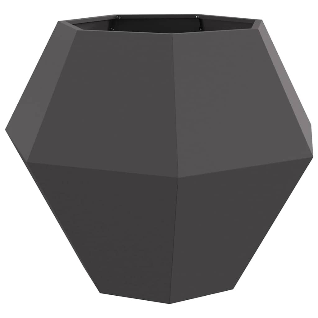 Fioriera 2 pz Nero 100 x 100 x 80 cm Acciaio