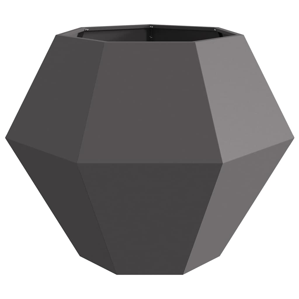 Fioriera 2 pz Nero 100 x 100 x 80 cm Acciaio