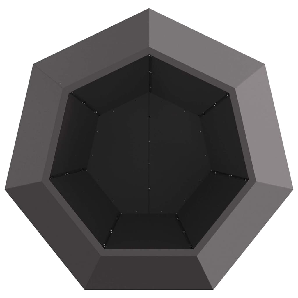 Fioriera 2 pz Nero 100 x 100 x 80 cm Acciaio