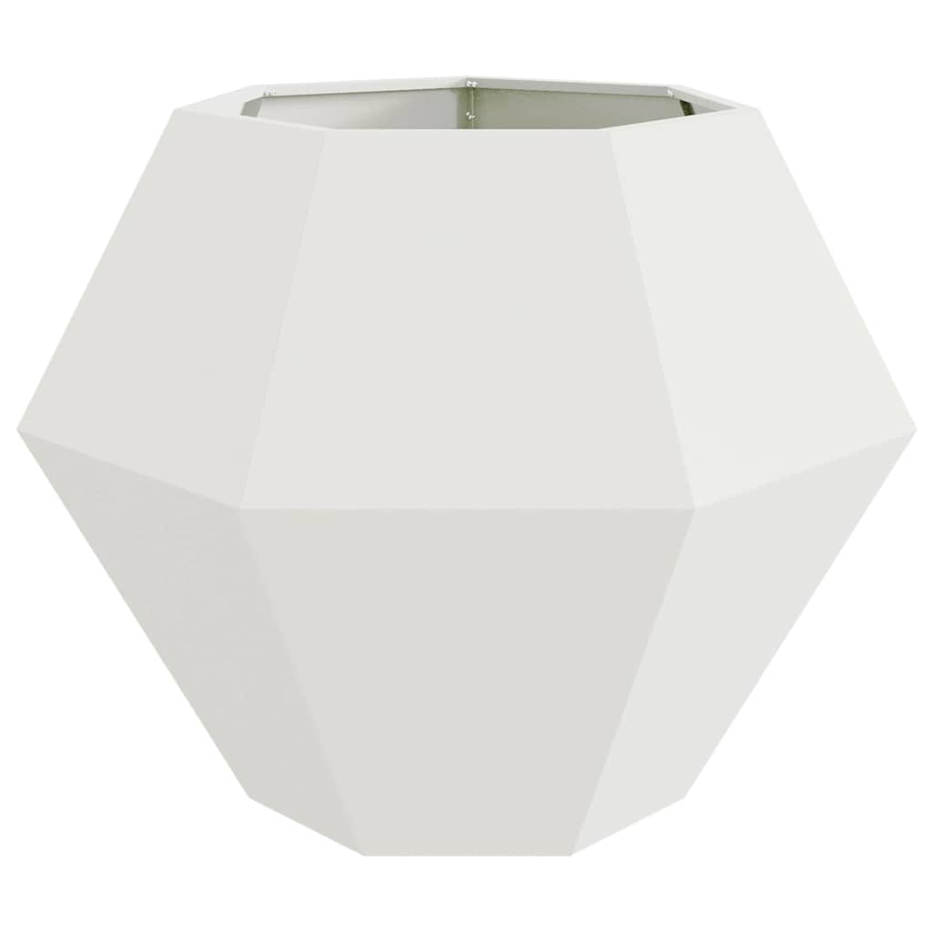 Fioriera 2 pz Bianco 100 x 100 x 80 cm Acciaio