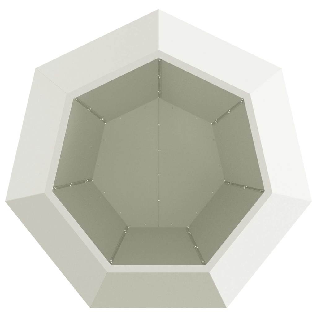 Fioriera 2 pz Bianco 100 x 100 x 80 cm Acciaio