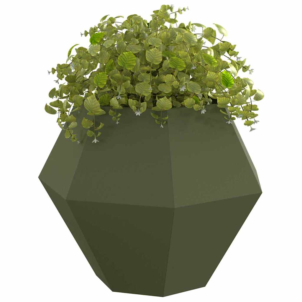 Fioriera Verde Oliva 100 x 100 x 80 cm Acciaio