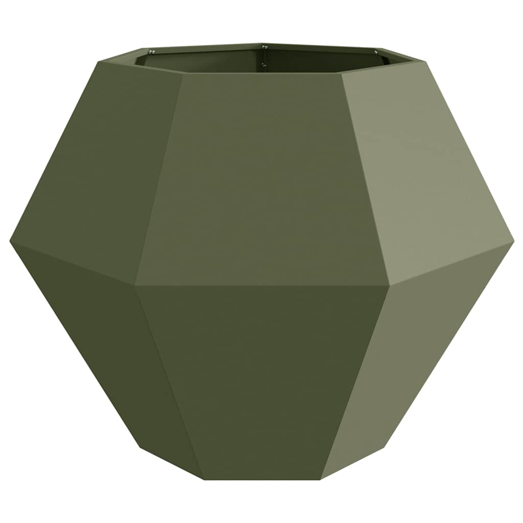 Fioriera Verde Oliva 100 x 100 x 80 cm Acciaio