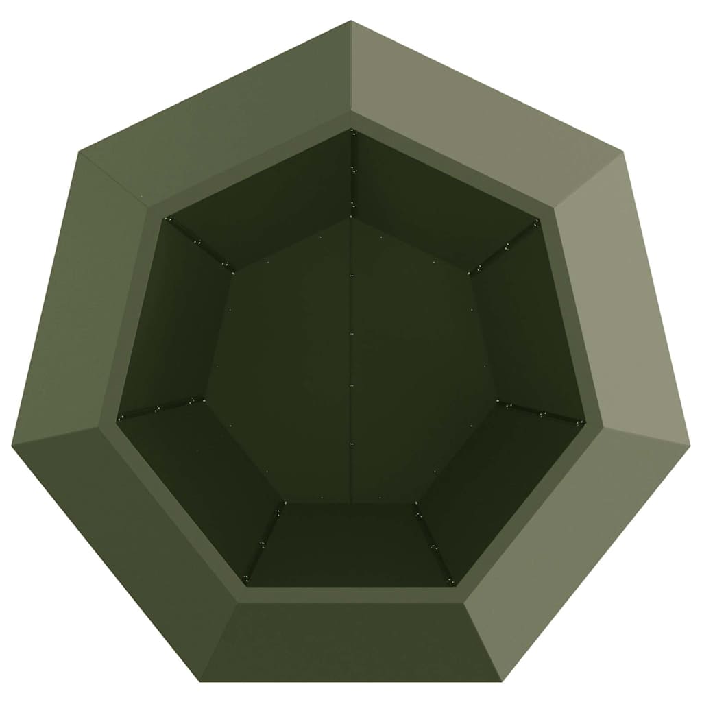 Fioriera Verde Oliva 100 x 100 x 80 cm Acciaio