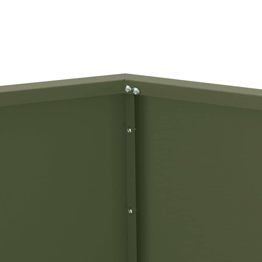 Fioriera Verde Oliva 100 x 100 x 80 cm Acciaio