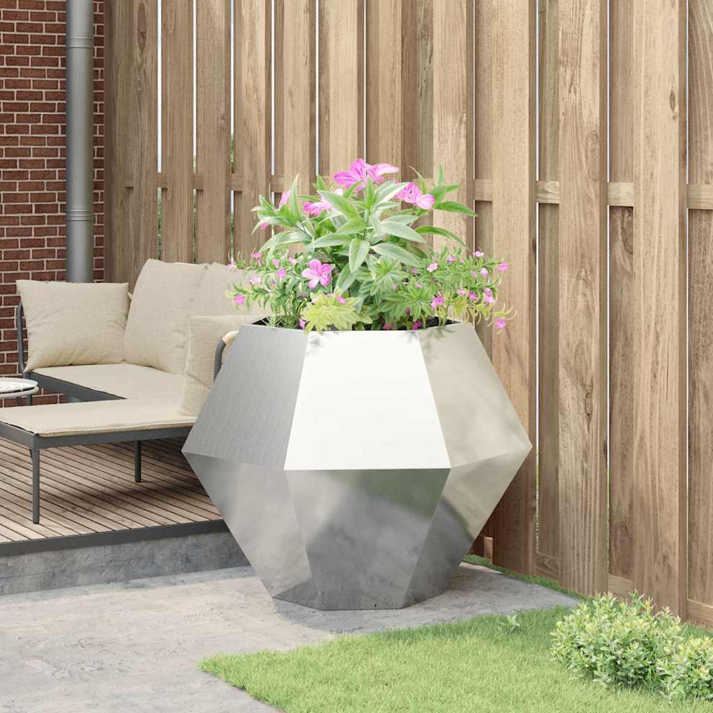 Fioriera Argento 100 x 100 x 80 cm Acciaio Inox