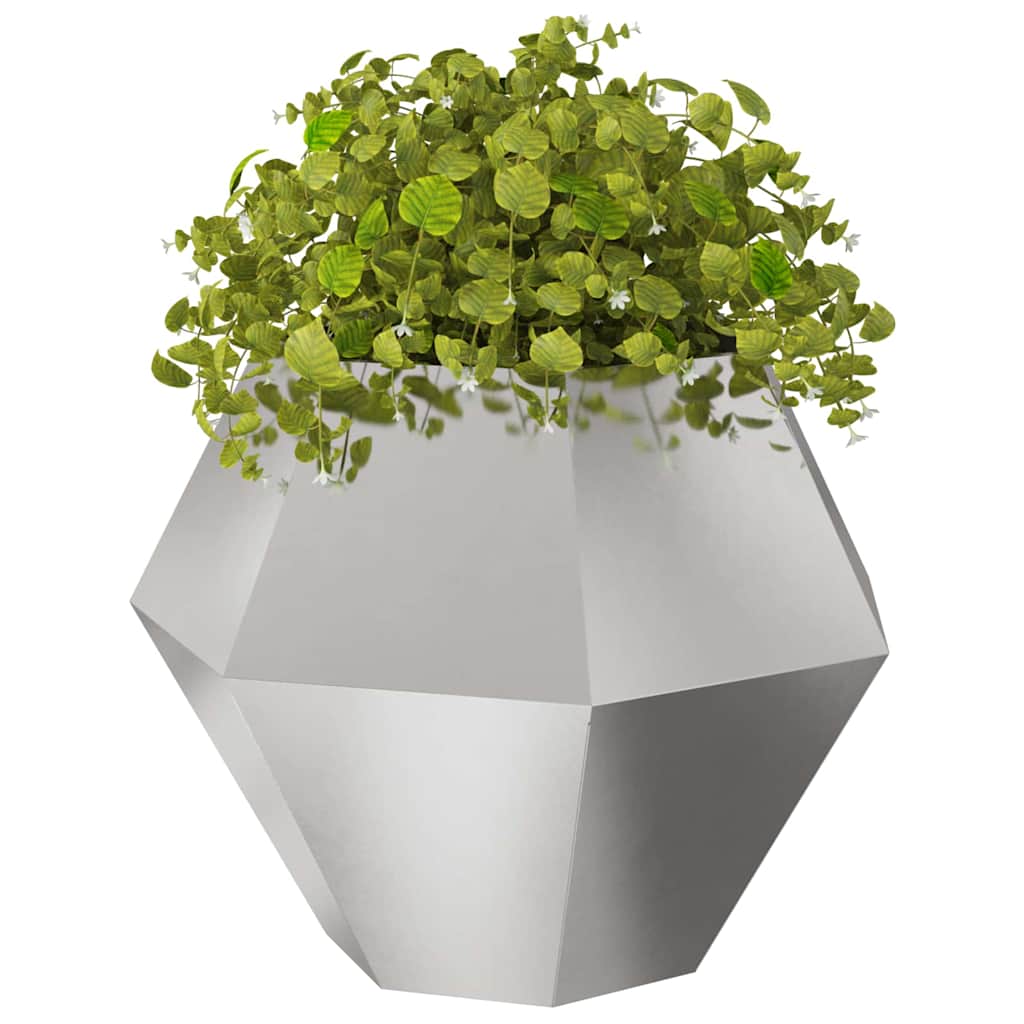Fioriera 2 pz Argento 100 x 100 x 80 cm Acciaio Inox